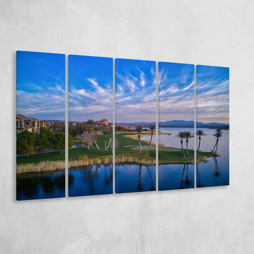 Reflection Bay Golf Courses In Las Vegas, Nv 3, 5 Panels Extra Large Canvas Prints Wall Art Decor