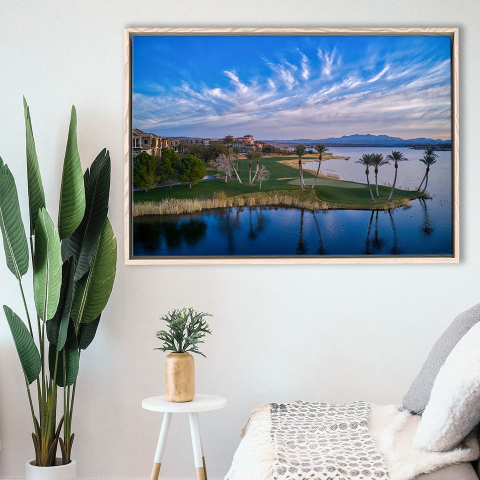 Reflection Bay Golf Courses In Las Vegas, Nv 3, Golf Art Print, Framed Canvas Prints Wall Art Decor, Floating Frame