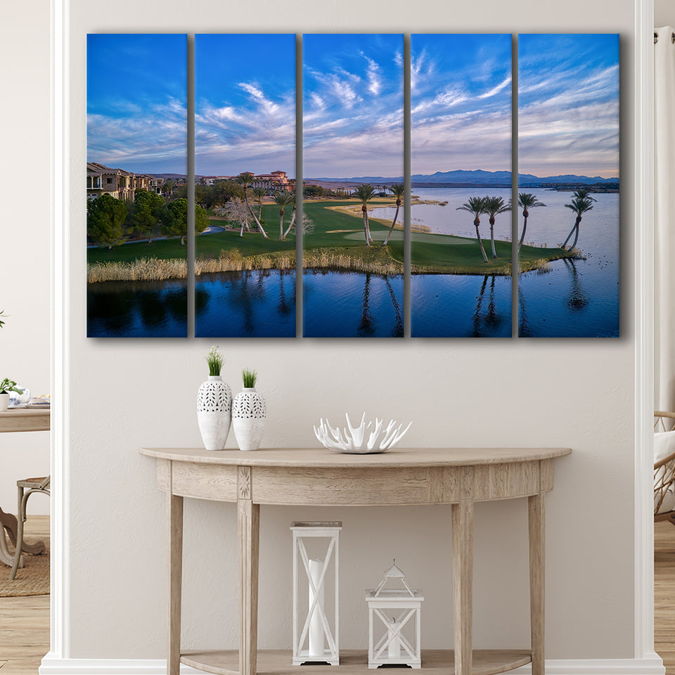 Reflection Bay Golf Courses In Las Vegas, Nv 3, 5 Panels Extra Large Canvas Prints Wall Art Decor