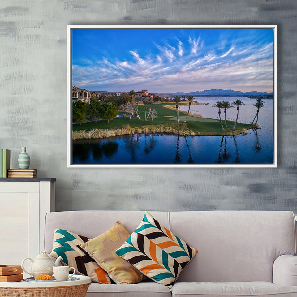Reflection Bay Golf Courses In Las Vegas, Nv 3, Golf Art Print, Framed Canvas Prints Wall Art Decor, Floating Frame