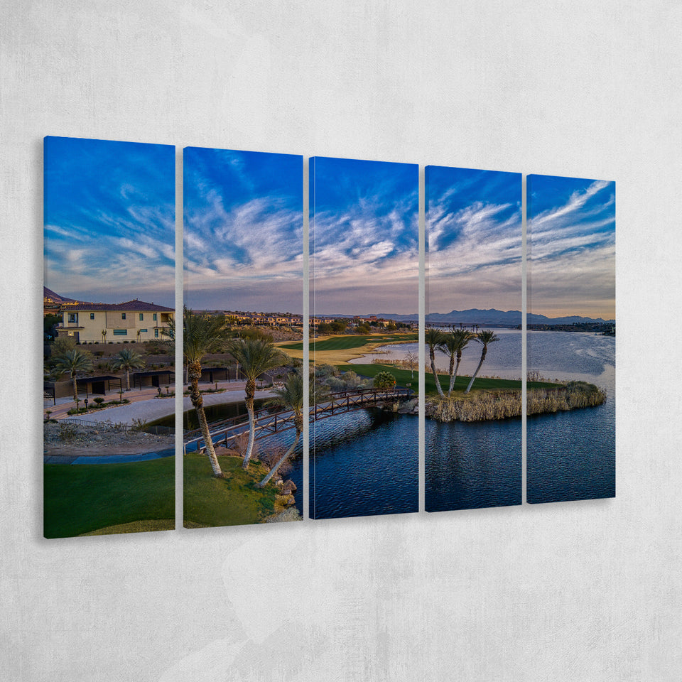 Reflection Bay Golf Courses In Las Vegas, Nv 4, 5 Panels Extra Large Canvas Prints Wall Art Decor