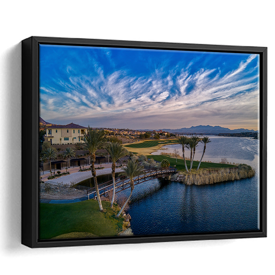 Reflection Bay Golf Courses In Las Vegas, Nv 4, Golf Art Print, Framed Canvas Prints Wall Art Decor, Floating Frame