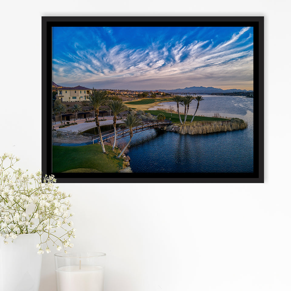 Reflection Bay Golf Courses In Las Vegas, Nv 4, Golf Art Print, Framed Canvas Prints Wall Art Decor, Floating Frame