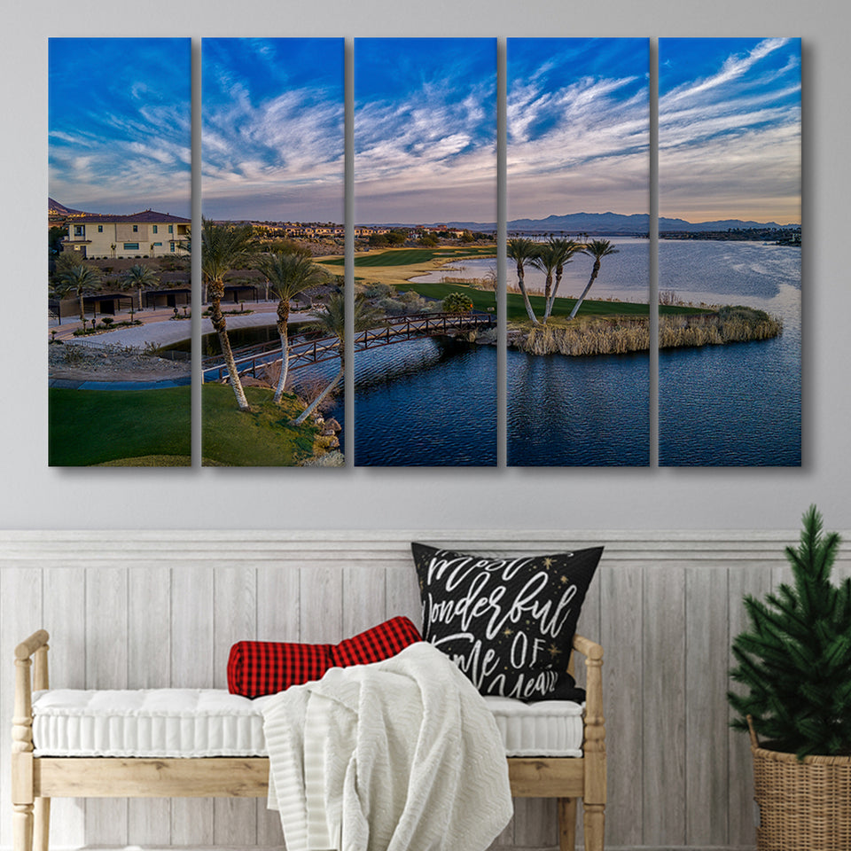 Reflection Bay Golf Courses In Las Vegas, Nv 4, 5 Panels Extra Large Canvas Prints Wall Art Decor