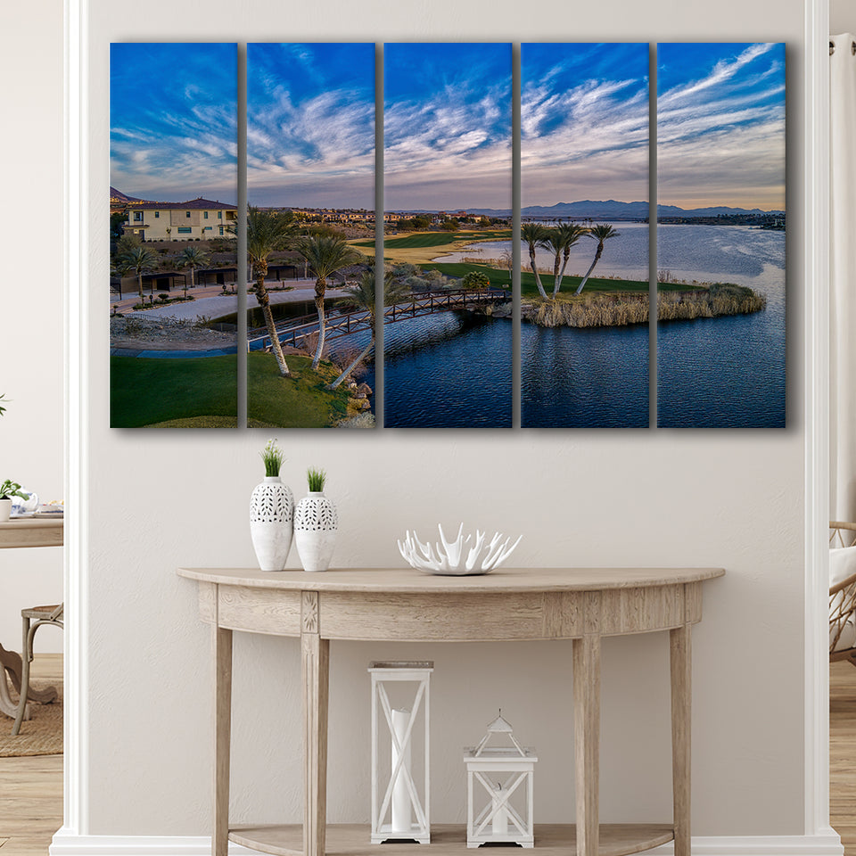 Reflection Bay Golf Courses In Las Vegas, Nv 4, 5 Panels Extra Large Canvas Prints Wall Art Decor