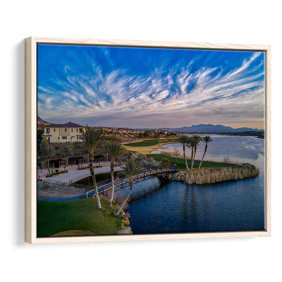 Reflection Bay Golf Courses In Las Vegas, Nv 4, Golf Art Print, Framed Canvas Prints Wall Art Decor, Floating Frame