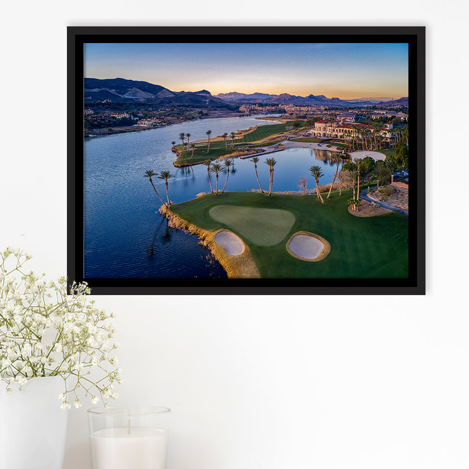 Reflection Bay Golf Courses In Las Vegas, Nv, Golf Art Print, Framed Canvas Prints Wall Art Decor, Floating Frame