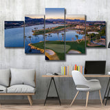 Reflection Bay Golf Courses In Las Vegas, Nv, Golf Art Print, 5 Panels Canvas Prints Wall Art Decor