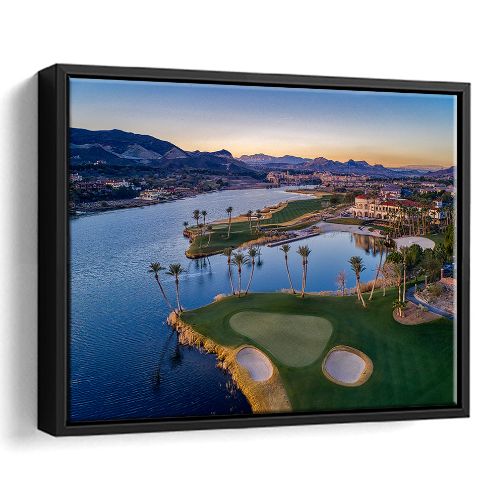 Reflection Bay Golf Courses In Las Vegas, Nv, Golf Art Print, Framed Canvas Prints Wall Art Decor, Floating Frame