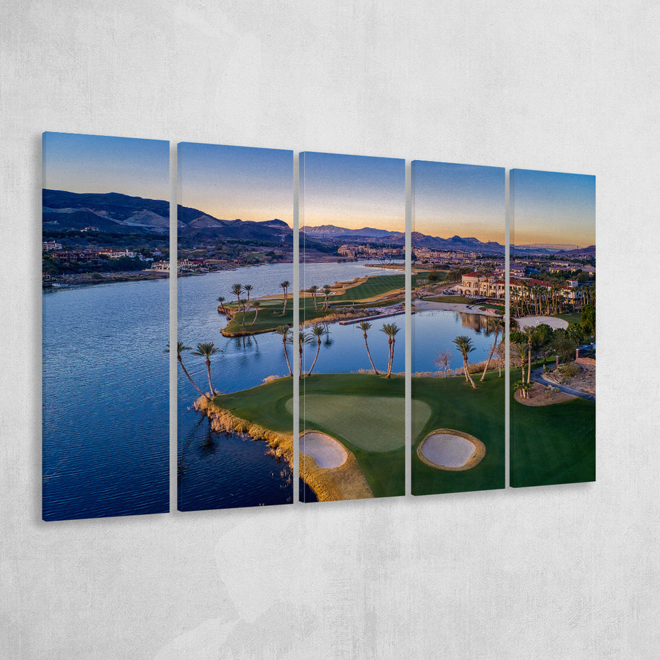 Reflection Bay Golf Courses In Las Vegas, Nv, 5 Panels Extra Large Canvas Prints Wall Art Decor