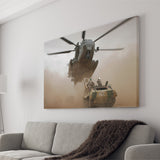Refueling Military Helicopter, Canvas Prints Wall Art Home Decor