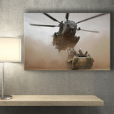 Refueling Military Helicopter, Canvas Prints Wall Art Home Decor