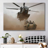 Refueling Military Helicopter, Canvas Prints Wall Art Home Decor