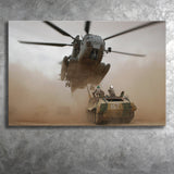 Refueling Military Helicopter, Canvas Prints Wall Art Home Decor