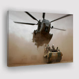 Refueling Military Helicopter, Canvas Prints Wall Art Home Decor