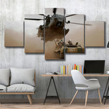 Refueling Military Helicopter, Multi Panels, 5 Pieces, Canvas Prints Wall Art Home Decor