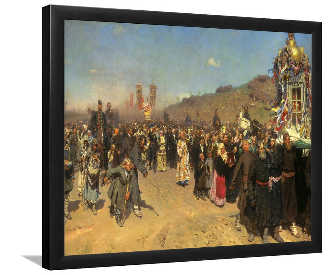 Religious Procession In Kursk Province By Ilya Efimovich Repin-Art Print,Canvas Art,Frame Art,Plexiglass Cover
