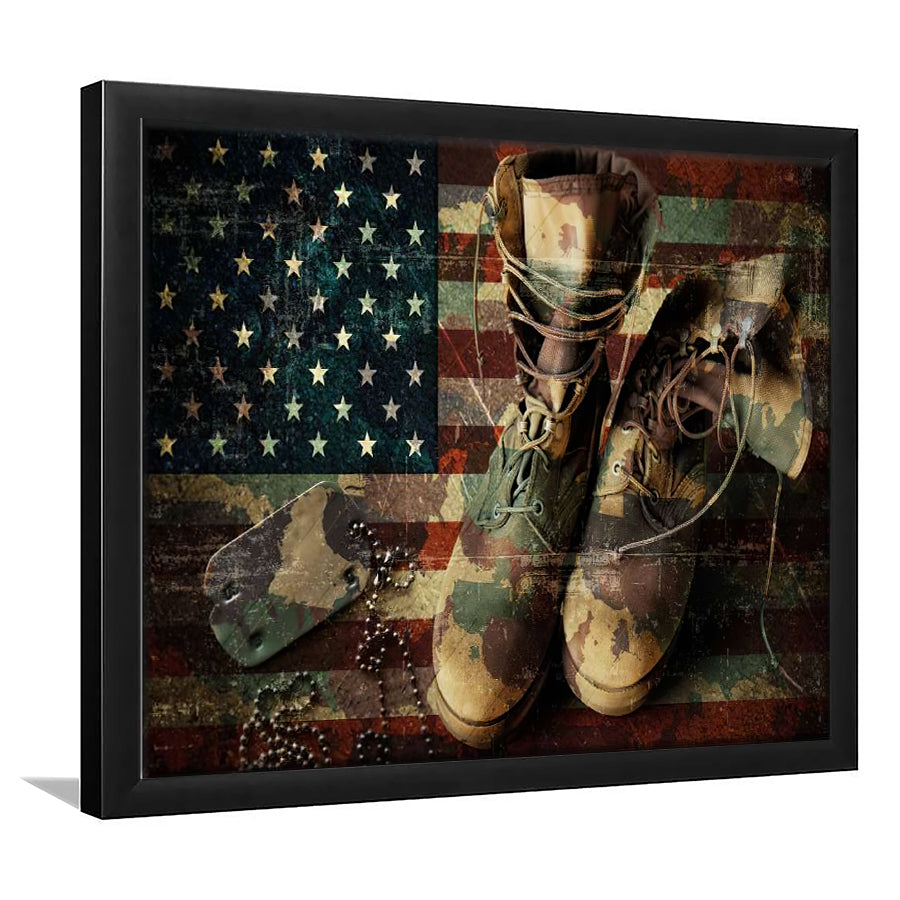 Remember and Honor Framed Art Prints Wall Decor - Framed Painting, Veteran Gift