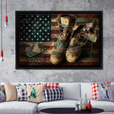 Remember and Honor Framed Canvas Prints Wall Art - Painting Canvas, Veteran Gift, Print for Sale