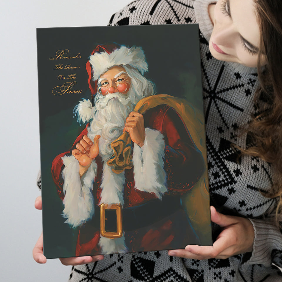 Remember the Reason Santa Canvas Xmas Prints Wall Art - Painting Canvas, Home Wall Decor, Canvas Gift, Prints for Sale