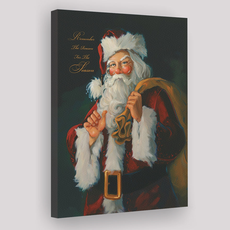 Remember the Reason Santa Canvas Xmas Prints Wall Art - Painting Canvas, Home Wall Decor, Canvas Gift, Prints for Sale