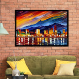 Reno Nevada Skyline Reno Painting Wall Art, Sport Prints Fan Gift, Framed Art Prints Wall Art Decor