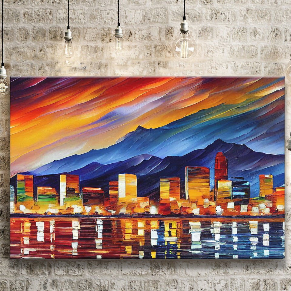 Reno Nevada Skyline Reno Painting Wall Art, Sport Art Prints Fan Gift, Canvas Prints Wall Art Decor