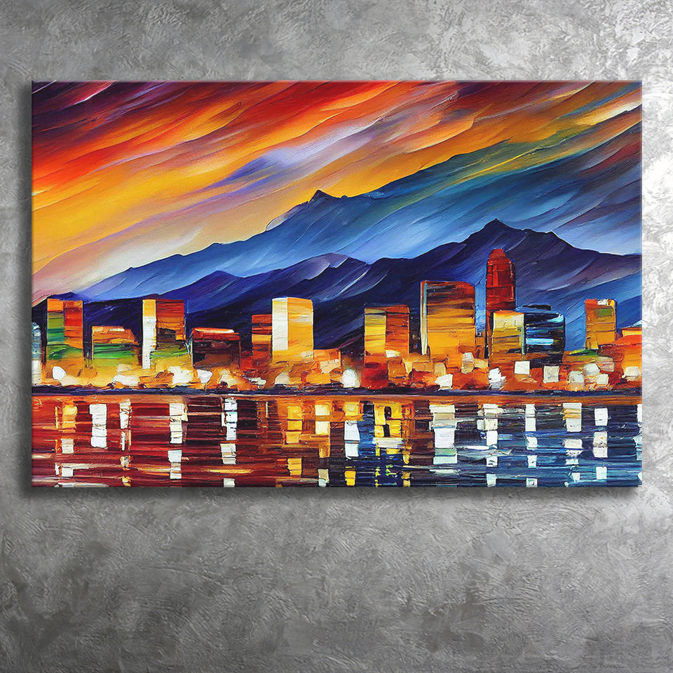 Reno Nevada Skyline Reno Painting Wall Art, Sport Art Prints Fan Gift, Canvas Prints Wall Art Decor