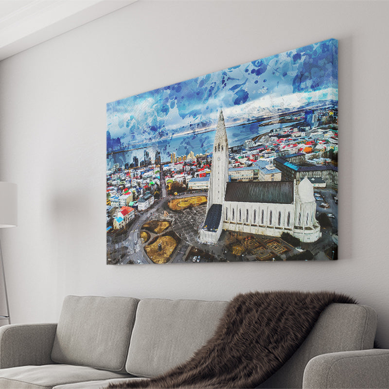 Reykjavik, Reykjavik Skyline, Reykjavik Wall Art, Canvas Prints Wall Art Home Decor