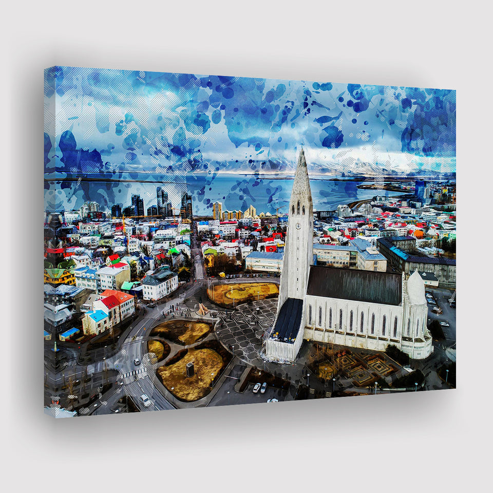 Reykjavik, Reykjavik Skyline, Reykjavik Wall Art, Canvas Prints Wall Art Home Decor