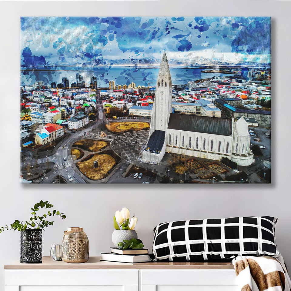 Reykjavik, Reykjavik Skyline, Reykjavik Wall Art, Canvas Prints Wall Art Home Decor
