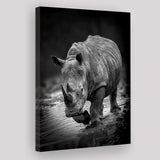 Rhinoceros Black And White Portrait Canvas Prints Wall Art - Painting Canvas, Wall Decor, Home Decor