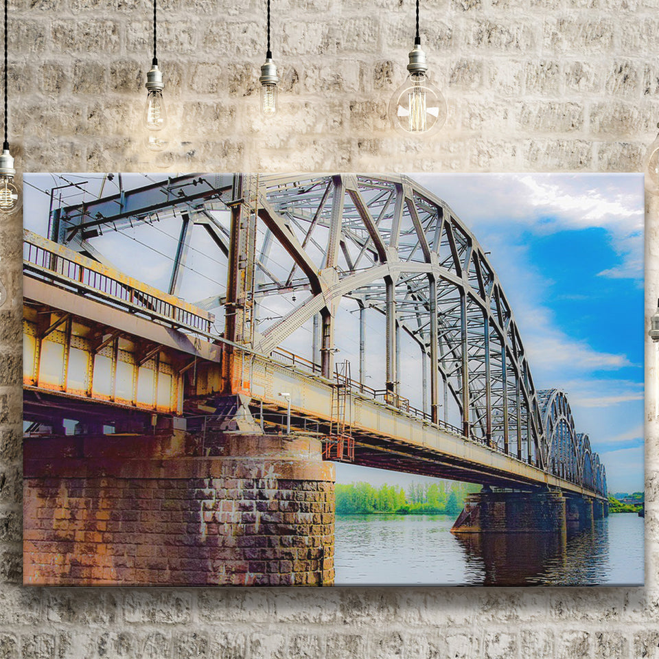 Riga Bridge Canvas Art, Riga Canvas Prints Wall Art Home Decor - Painting Canvas, Ready to hang