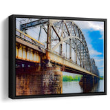 Riga Bridge Canvas Art, Riga Framed Canvas Prints Wall Art Decor, Black Floating Frame