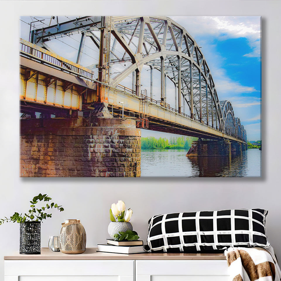 Riga Bridge Canvas Art, Riga Canvas Prints Wall Art Home Decor - Painting Canvas, Ready to hang