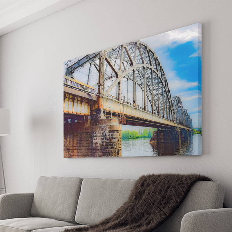 Riga Bridge Canvas Art, Riga Canvas Prints Wall Art Home Decor - Painting Canvas, Ready to hang