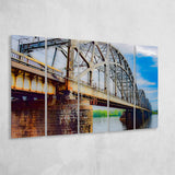 Riga Bridge Canvas Art, Riga 5 Panels B,Large Canvas,Canvas Prints Wall Art Home Decor