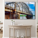 Riga Bridge Canvas Art, Riga 5 Panels B,Large Canvas,Canvas Prints Wall Art Home Decor