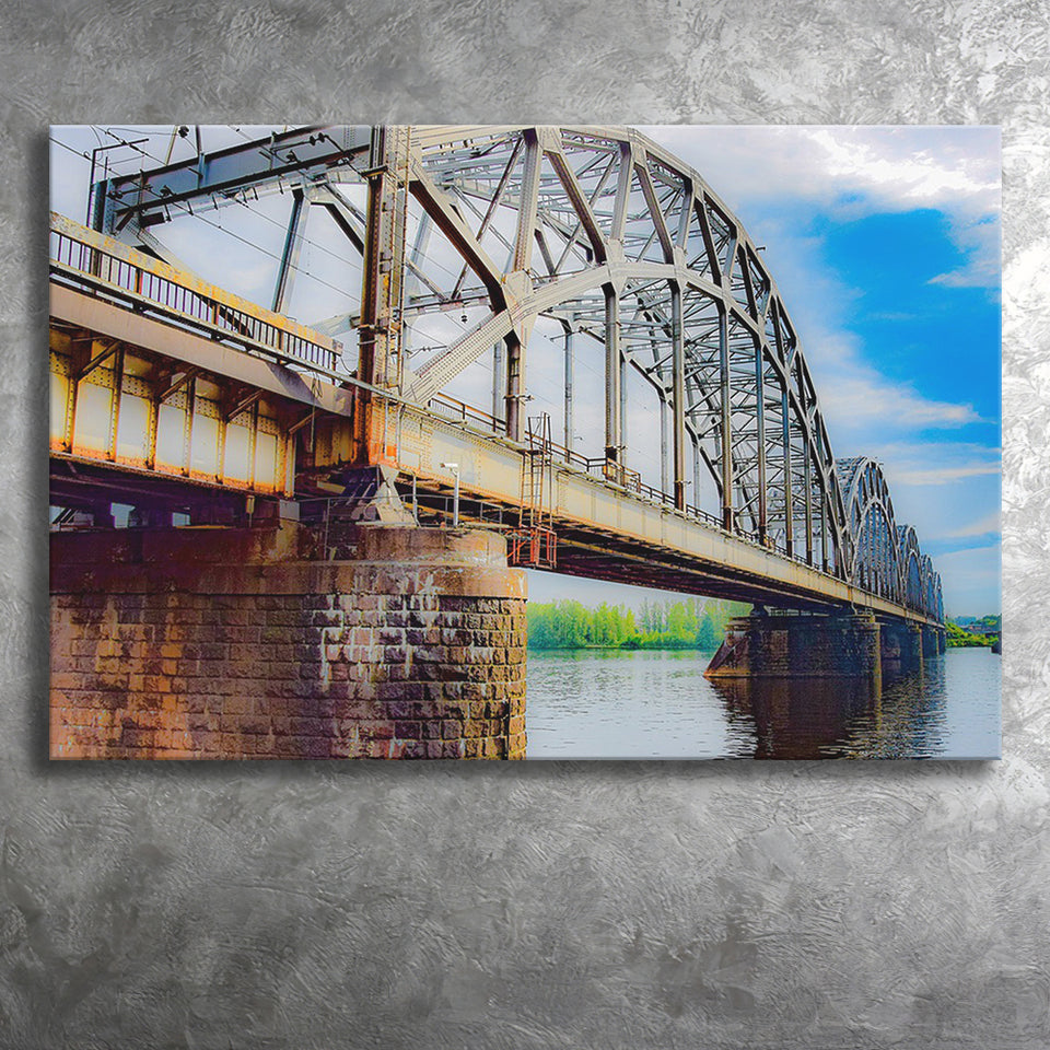 Riga Bridge Canvas Art, Riga Canvas Prints Wall Art Home Decor - Painting Canvas, Ready to hang
