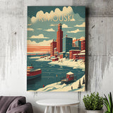 Rimouski Canada Retro Art Print ,City Art Print, Large Canvas, Canvas Print Wall Art Home Decor