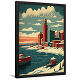 Rimouski Canada Retro Art Print, City Art Print, Framed Art Print Wall Art Home Decor, Framed Picture