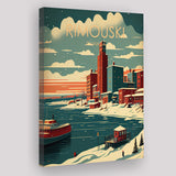 Rimouski Canada Retro Art Print ,City Art Print, Large Canvas, Canvas Print Wall Art Home Decor