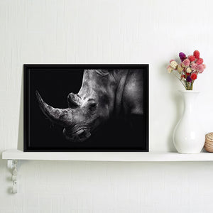 Rinoceronte Framed Canvas Wall Art - Framed Prints, Canvas Prints, Prints for Sale, Canvas Painting