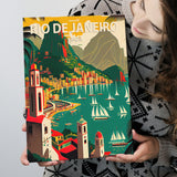 Rio De Janeiro Brazil Retro Art Print ,City Art Print, Large Canvas, Canvas Print Wall Art Home Decor