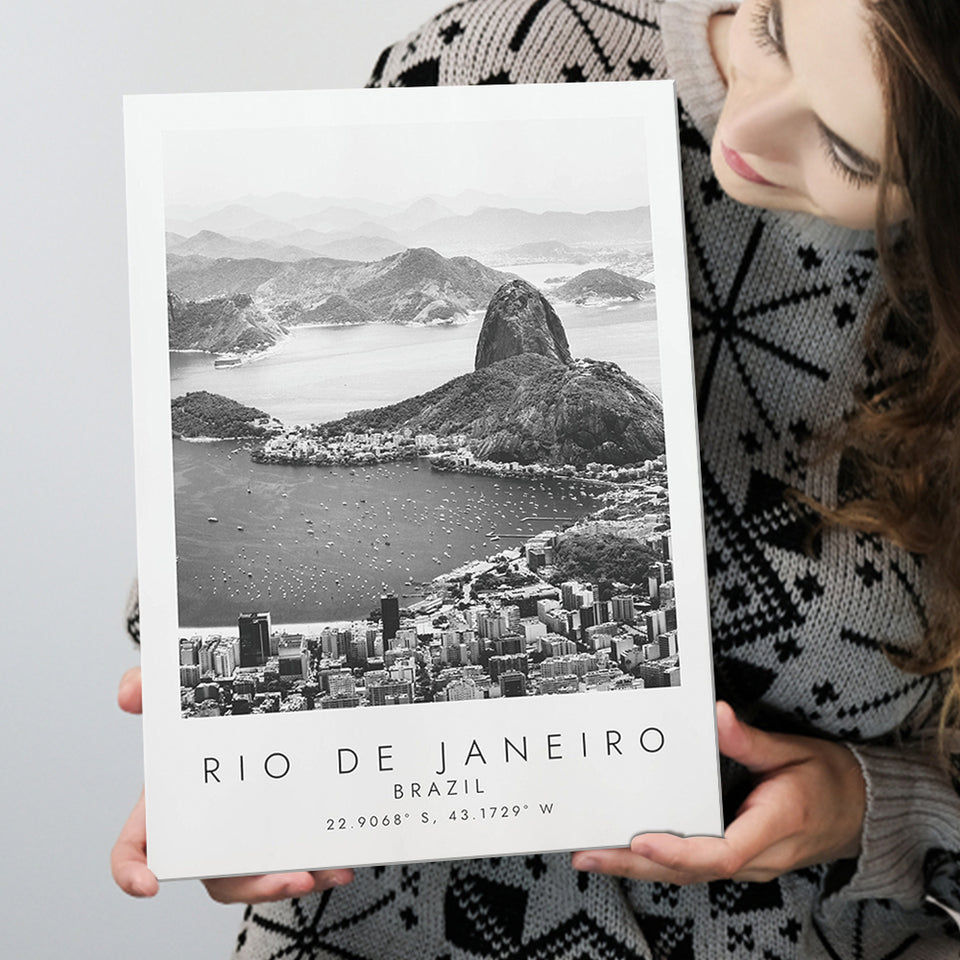 Rio De Janeiro Brazil Black And White Art Canvas Prints Wall Art Home Decor