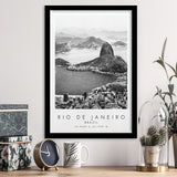 Rio De Janeiro Brazil Black And White Art Framed Art Prints Wall Art Decor, Framed Picture