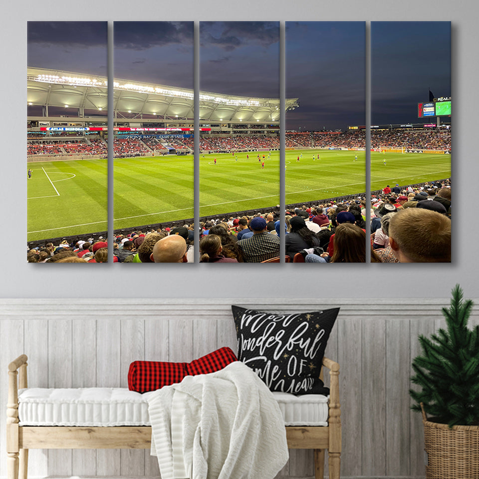 Rio Tinto Stadium, Stadium Canvas, Sport Art, Gift for him, Multi Panels B, Canvas Prints Wall Art Decor