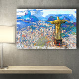 Rio De Janeiro, Christ The Redeemer Painting, Rio Wall Art, Canvas Prints Wall Art Home Decor