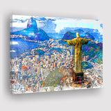 Rio De Janeiro, Christ The Redeemer Painting, Rio Wall Art, Canvas Prints Wall Art Home Decor
