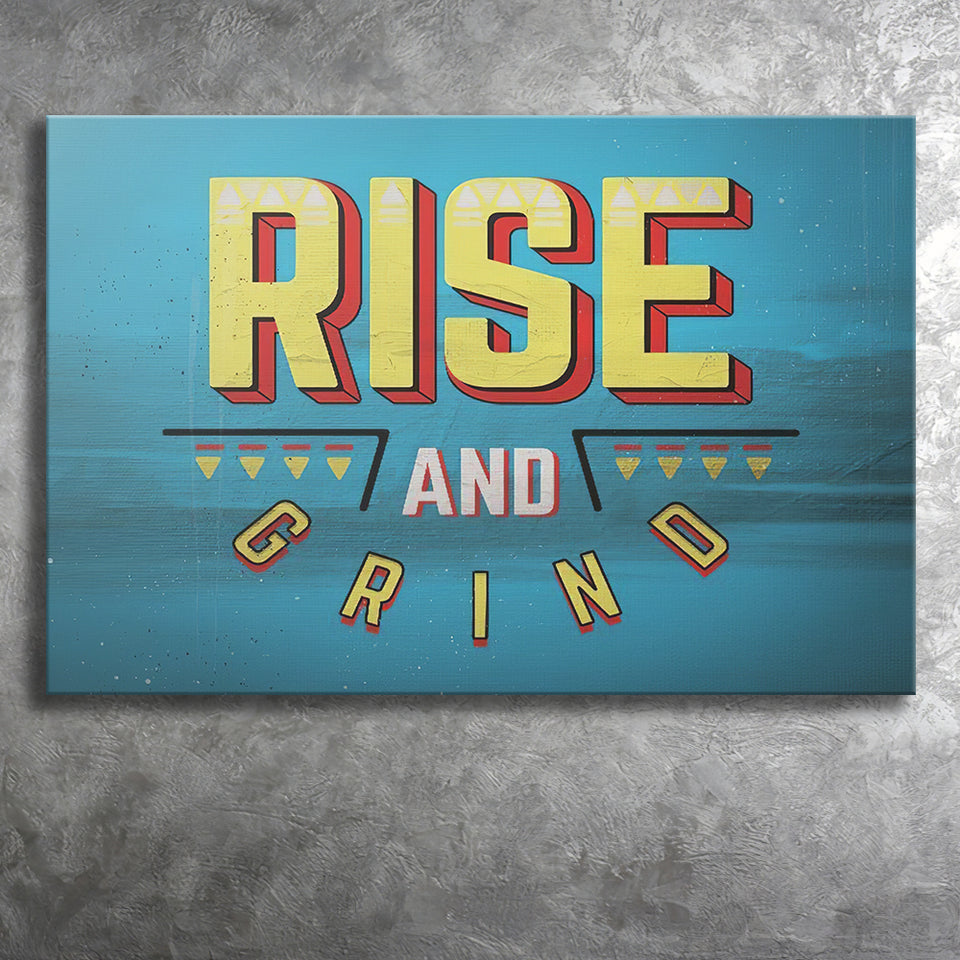 Rise And Grind Canvas Prints Wall Art - Painting Canvas,Office Business Motivation Art, Wall Decor